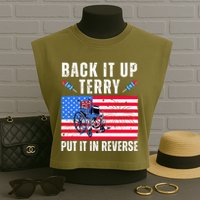 Back It Up Terry Put It In Reverse 4th Of July Usa Garment-Dyed Women's Muscle Tee