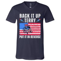 Back It Up Terry Put It In Reverse 4th Of July Usa V-Neck T-Shirt