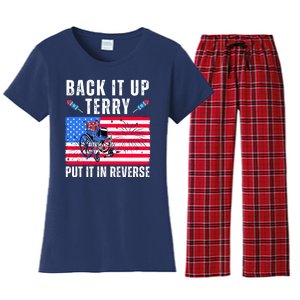 Back It Up Terry Put It In Reverse 4th Of July Usa Women's Flannel Pajama Set