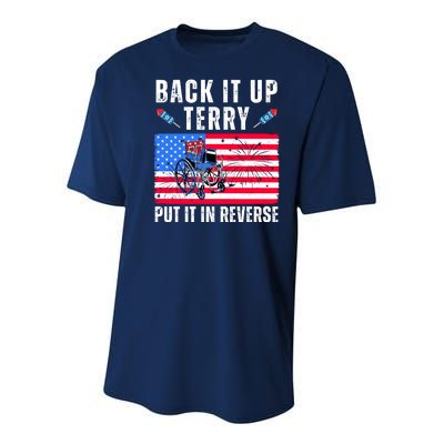 Back It Up Terry Put It In Reverse 4th Of July Usa Youth Performance Sprint T-Shirt