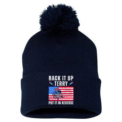 Back It Up Terry Put It In Reverse 4th Of July Usa Pom Pom 12in Knit Beanie