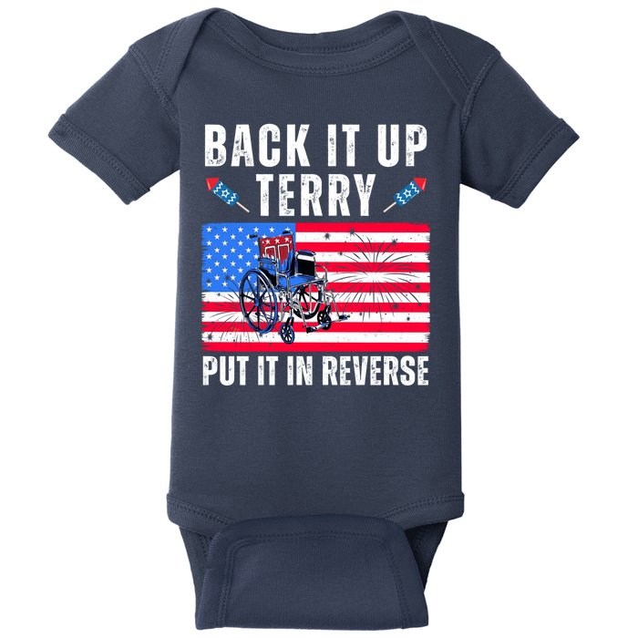 Back It Up Terry Put It In Reverse 4th Of July Usa Baby Bodysuit