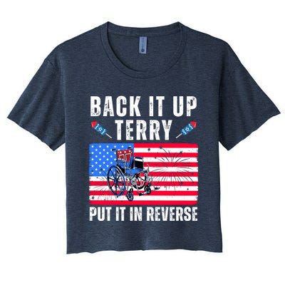 Back It Up Terry Put It In Reverse 4th Of July Usa Crop Top