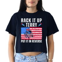 Back It Up Terry Put It In Reverse 4th Of July Usa Crop Top