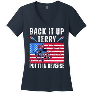 Back It Up Terry Put It In Reverse 4th Of July Usa Women's V-Neck T-Shirt