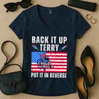 Back It Up Terry Put It In Reverse 4th Of July Usa Women's V-Neck T-Shirt