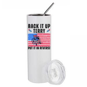 Back It Up Terry Put It In Reverse 4th Of July Usa Stainless Steel Tumbler