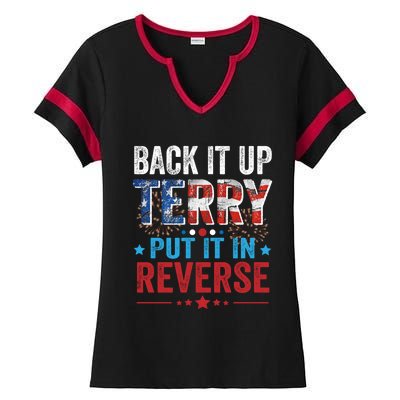 Back It Up Terry Put It In Reverse 4th Of July Funny Great Gift Ladies Halftime Notch Neck Tee