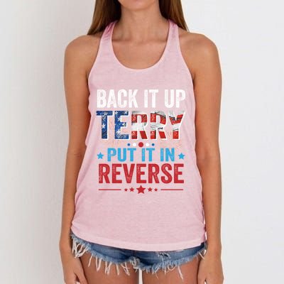 Back It Up Terry Put It In Reverse 4th Of July Funny Great Gift Women's Knotted Racerback Tank