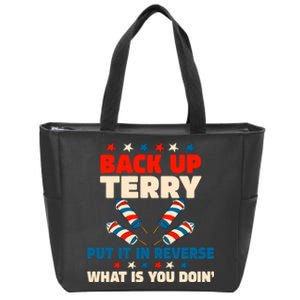 Back It Up Terry Put It In Reverse July 4th Fireworks Terry Zip Tote Bag