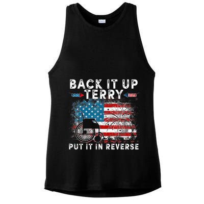 Back It Up Terry Put It In Reverse Firework 4th Of July Ladies PosiCharge Tri-Blend Wicking Tank