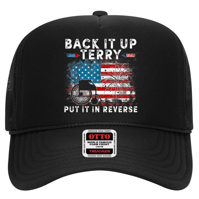 Back It Up Terry Put It In Reverse Firework 4th Of July High Crown Mesh Back Trucker Hat