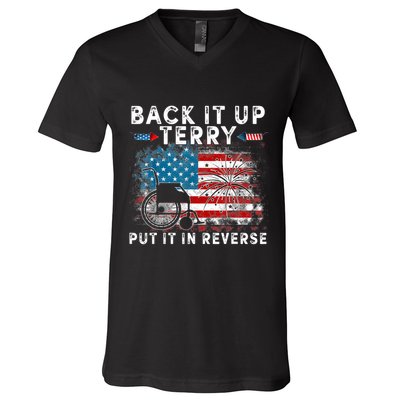 Back It Up Terry Put It In Reverse Firework 4th Of July V-Neck T-Shirt