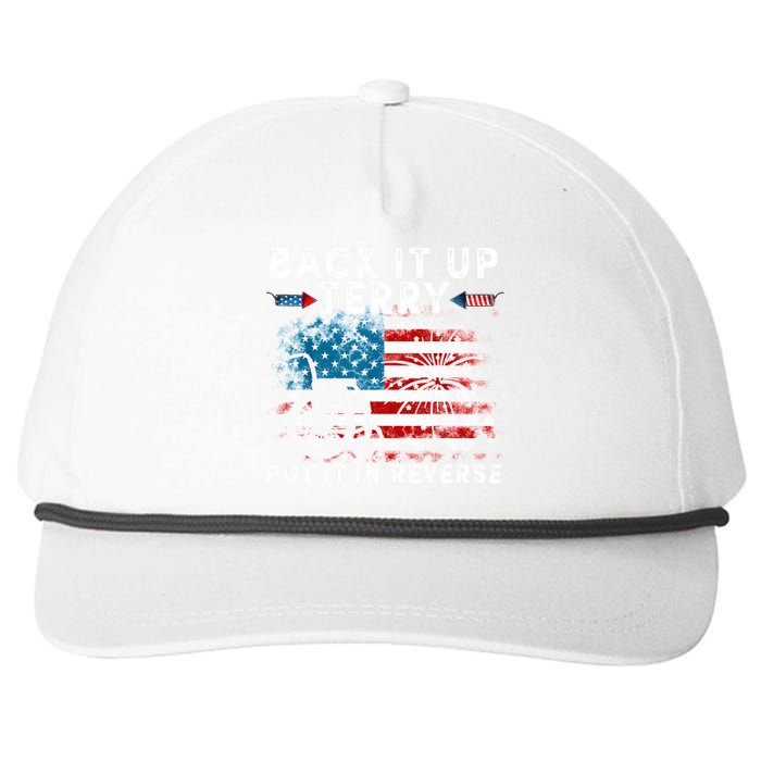 Back It Up Terry Put It In Reverse Firework 4th Of July Snapback Five-Panel Rope Hat