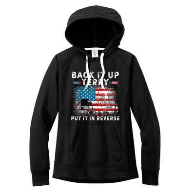Back It Up Terry Put It In Reverse Firework 4th Of July Women's Fleece Hoodie