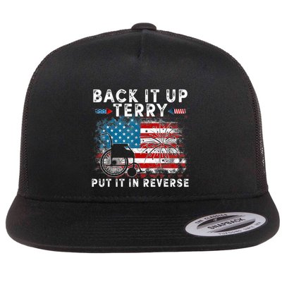 Back It Up Terry Put It In Reverse Firework 4th Of July Flat Bill Trucker Hat