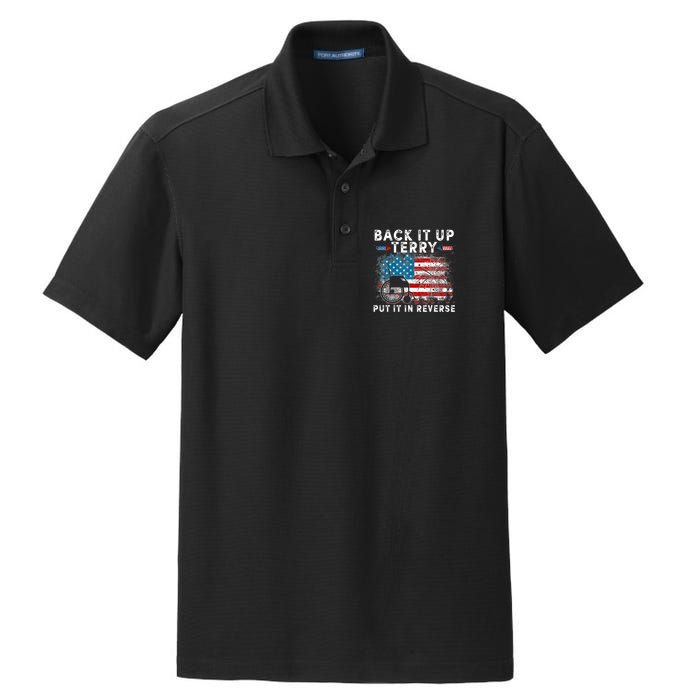 Back It Up Terry Put It In Reverse Firework 4th Of July Dry Zone Grid Polo