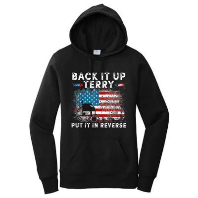 Back It Up Terry Put It In Reverse Firework 4th Of July Women's Pullover Hoodie