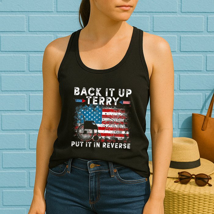 Back It Up Terry Put It In Reverse Firework 4th Of July Womens Tank Top