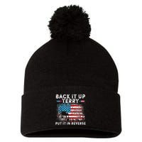 Back It Up Terry Put It In Reverse Firework 4th Of July Pom Pom 12in Knit Beanie