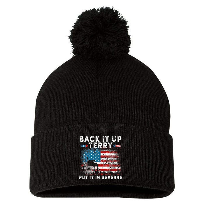 Back It Up Terry Put It In Reverse Firework 4th Of July Pom Pom 12in Knit Beanie
