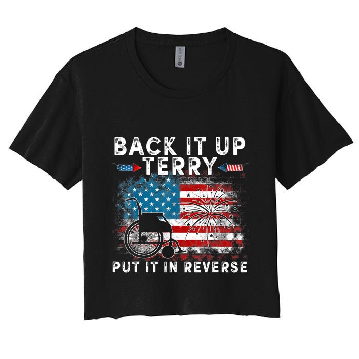 Back It Up Terry Put It In Reverse Firework 4th Of July Crop Top
