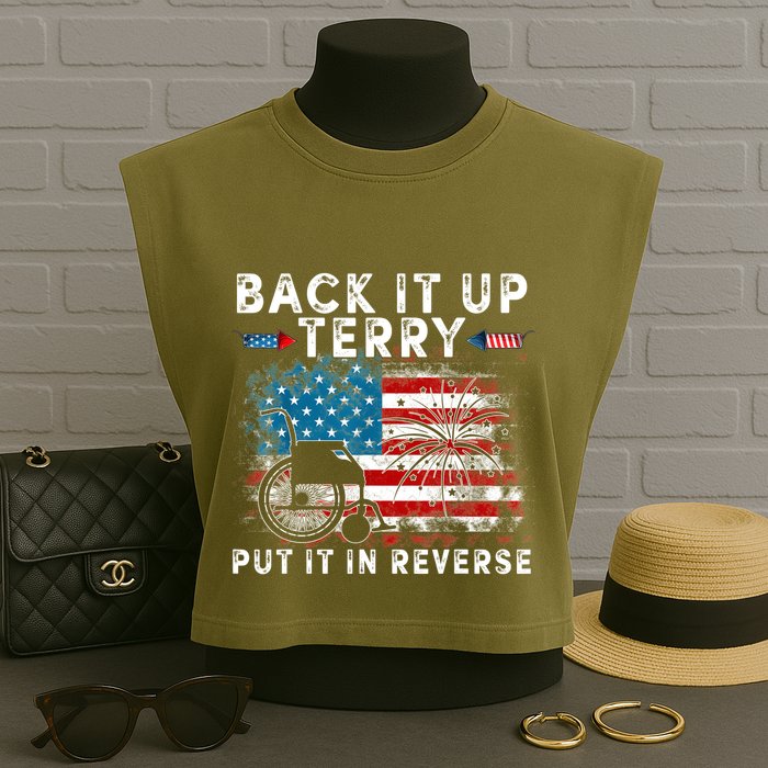Back It Up Terry Put It In Reverse Firework 4th Of July Garment-Dyed Women's Muscle Tee