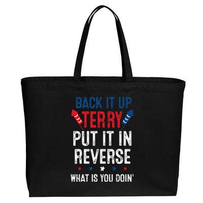 Back It Up Terry Put It In Reverse Fireworks Fun 4th Of July Cotton Canvas Jumbo Tote