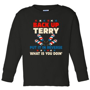 Back It Up Terry Put It In Reverse July 4th Fireworks Terry Toddler Long Sleeve Shirt