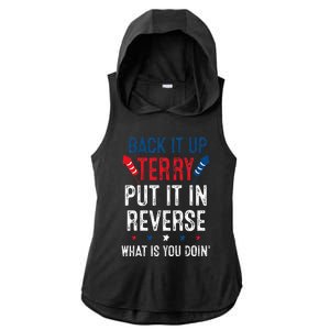 Back It Up Terry Put It In Reverse Fireworks Fun 4th Of July Ladies PosiCharge Tri-Blend Wicking Draft Hoodie Tank