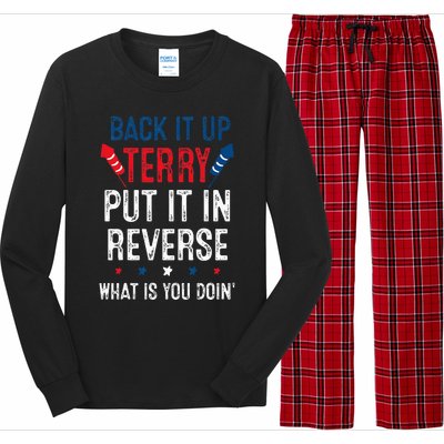 Back It Up Terry Put It In Reverse Fireworks Fun 4th Of July Long Sleeve Pajama Set