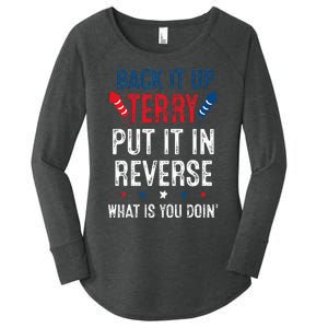 Back It Up Terry Put It In Reverse Fireworks Fun 4th Of July Women's Perfect Tri Tunic Long Sleeve Shirt