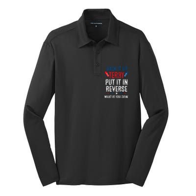 Back It Up Terry Put It In Reverse Fireworks Fun 4th Of July Silk Touch Performance Long Sleeve Polo