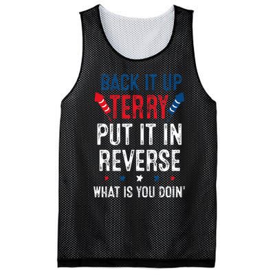 Back It Up Terry Put It In Reverse Fireworks Fun 4th Of July Mesh Reversible Basketball Jersey Tank