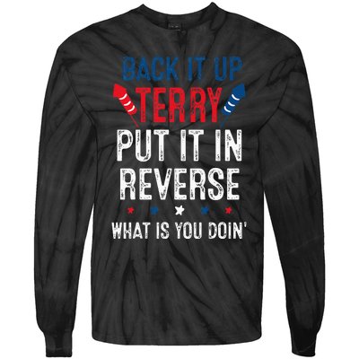 Back It Up Terry Put It In Reverse Fireworks Fun 4th Of July Tie-Dye Long Sleeve Shirt