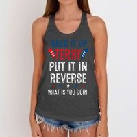 Back It Up Terry Put It In Reverse Fireworks Fun 4th Of July Women's Knotted Racerback Tank