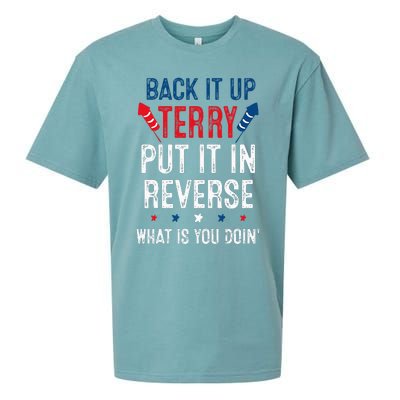 Back It Up Terry Put It In Reverse Fireworks Fun 4th Of July Sueded Cloud Jersey T-Shirt