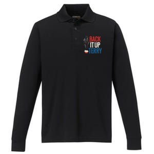 Back It Up Terry 4th Of July Funny Back It Up Terry Performance Long Sleeve Polo