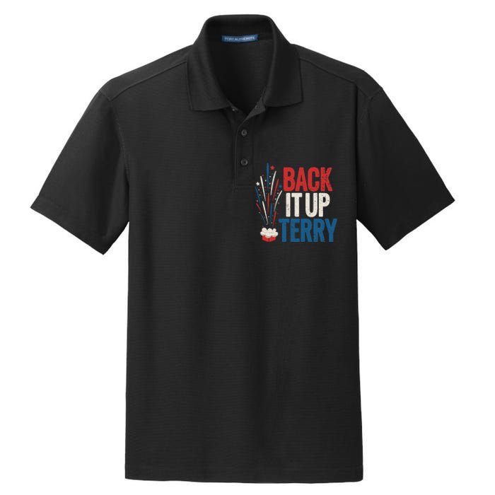 Back It Up Terry 4th Of July Funny Back It Up Terry Dry Zone Grid Polo