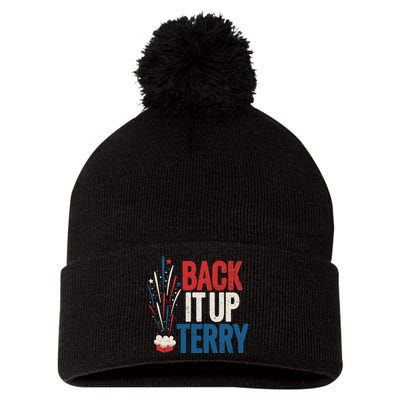 Back It Up Terry 4th Of July Funny Back It Up Terry Pom Pom 12in Knit Beanie