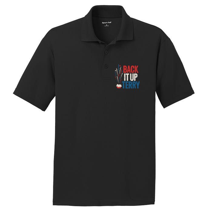 Back It Up Terry 4th Of July Funny Back It Up Terry PosiCharge RacerMesh Polo