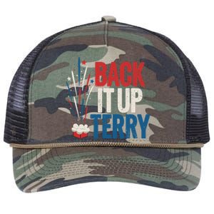 Back It Up Terry 4th Of July Funny Back It Up Terry Retro Rope Trucker Hat Cap