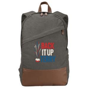 Back It Up Terry 4th Of July Funny Back It Up Terry Cotton Canvas Backpack