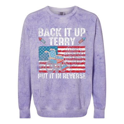 Back It Up Terry Put It In Reverse Firework Flag 4th Of July Colorblast Crewneck Sweatshirt