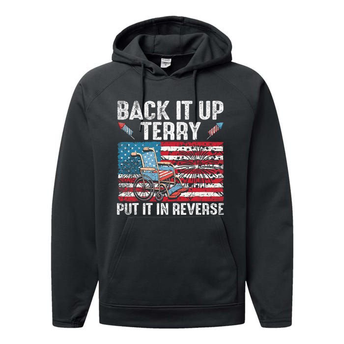 Back It Up Terry Put It In Reverse Firework Flag 4th Of July Performance Fleece Hoodie