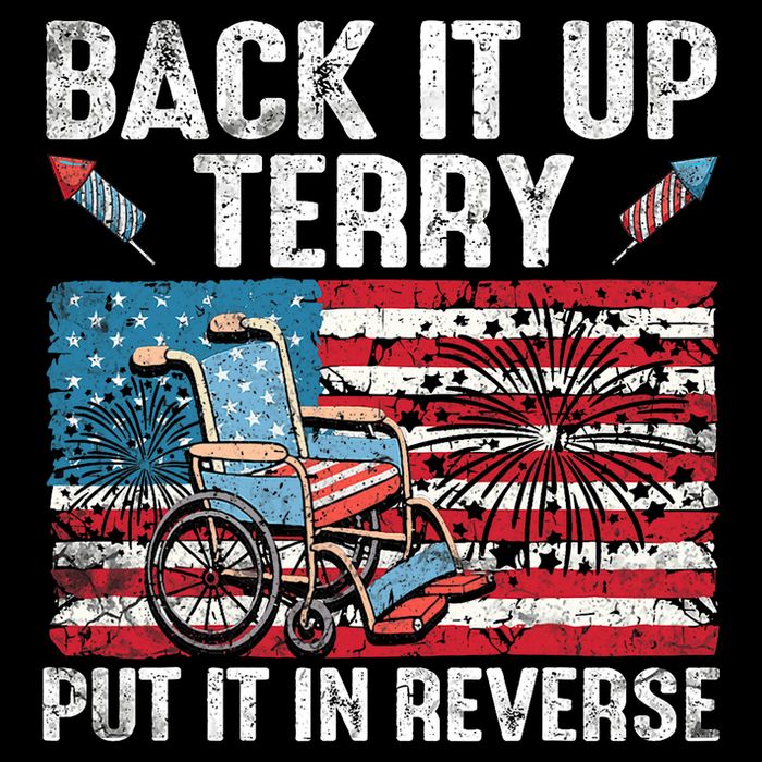 Back It Up Terry Put It In Reverse Firework Flag 4th Of July 7-Panel Snapback Hat