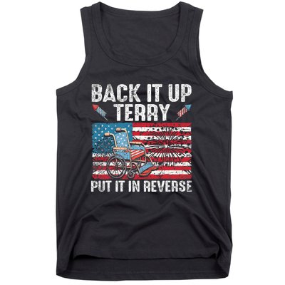 Back It Up Terry Put It In Reverse Firework Flag 4th Of July Tank Top