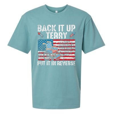 Back It Up Terry Put It In Reverse Firework Flag 4th Of July Sueded Cloud Jersey T-Shirt