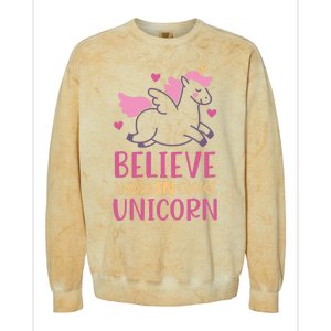 Believe In Unicorn Colorblast Crewneck Sweatshirt