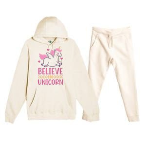 Believe In Unicorn Premium Hooded Sweatsuit Set